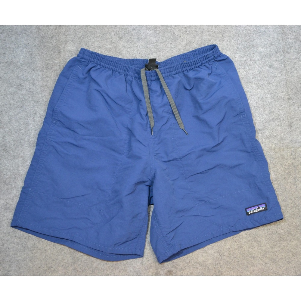 Patagonia Baggies Swim Shorts Mens Small Blue 7" Lined Elastic Waist Quick Dry